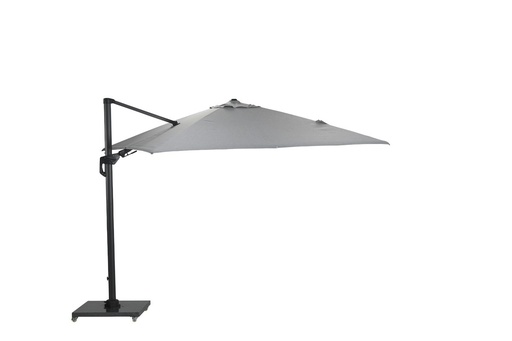 [399437] PARASOL, Hawaii Deluxe, 300x300 cm, licht grijs, freepole, carbon black alu frame, 360° draaibaar, L|R kantelbaar