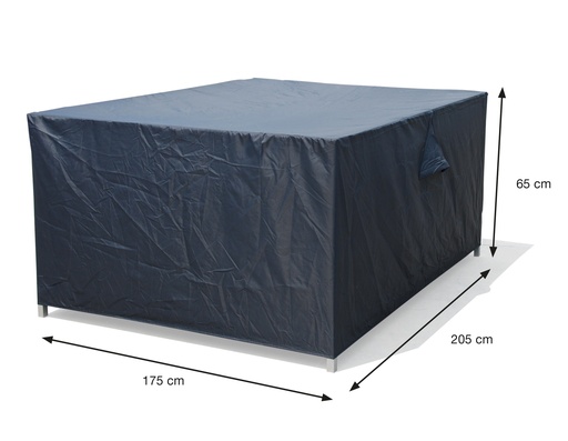 [418107] AFDEKHOES, Coverit, voor loungeset, 205 x 175 x 65 cm, grijs, uni, polyester, waterafstotend, elastieken hoeken
