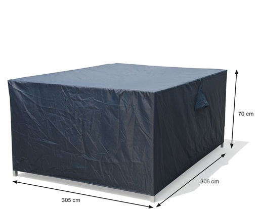 [418110] AFDEKHOES, Coverit, voor loungeset, 305 x 305 x 70 cm, grijs, uni, polyester, waterafstotend, elastieken hoeken