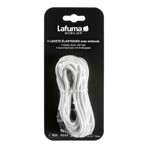[31879] RELAXZETEL TOEBEHOREN, elastieken, voor relaxzetel Lafuma RSX of RSXA, wit, 8 mm, op blister