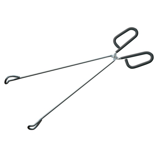 [21543] BARBECUETANG, worstentang, 40 cm, zilver/zwart, verchroomd staal, met handvat(en): pvc, 1 stuk(s)