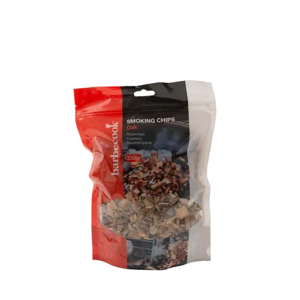 [174676] HOUTSNIPPERS, rookchips, eik, voor rookovens, houtskool- en gasbarbecues, voor extra smaaktoets, +/- 330 g