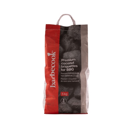 [425876] HOUTSKOOL, Premium kokosbriketten, 5 kg, 240 minuten brandtijd, 100% natuurlijk, kokosnootschalen/tapiocazetmeel