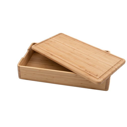 [444493] DOOS, naturel, uni, rechthoek, bamboe, L46B25H9.4cm, deksel, vr barbecuetools, 1 vak(ken), 1 stuk(s), opbergen