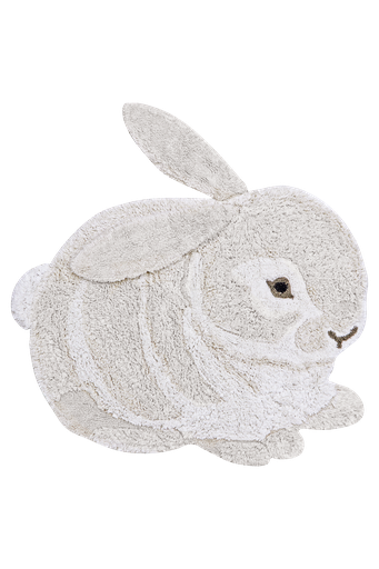 [480102] KAMERTAPIJT, bunny, wit, figuur konijn, katoen, wasbaar 30°, 160x160 cm