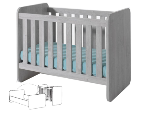 [332300] BED, Vic, omvb nr 1 persoonsbed incl bodem, Ribbeck eik 60x120cm