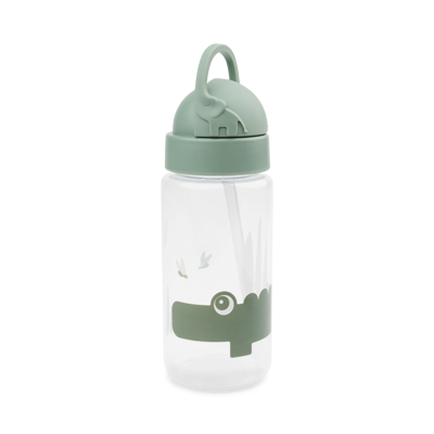 [430271] Done By Deer | DRINKBEKER, 350 ml, Straw Bottle, Croco, green, print krokodil, PP, deksel, rietje, 1 stuk(s), 24