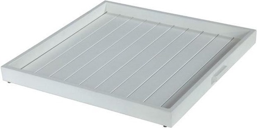 [256342] DIENBLAD, James, 60 x 60 x 5 cm, mat wit, uni, aluminium, vierkant