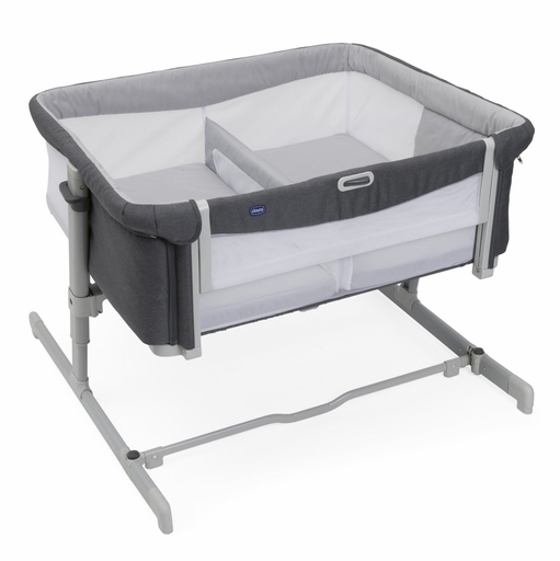 [475656] CO-SLEEPING WIEG TWINS, Chicco, Next2Me Twins, magnet grey, , vr tweeling, 2x matras, afscheiding in gaas, 11 hoogtes, dropside, op wieltjes, 2024