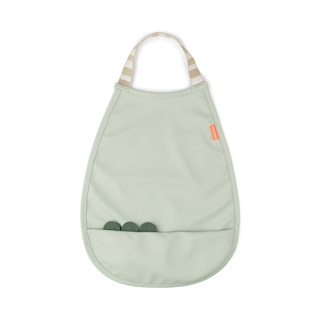 [456626] Done By Deer | Slabbetje Croco Pull-Over Bib met Kruimelvanger Waterdicht Groen