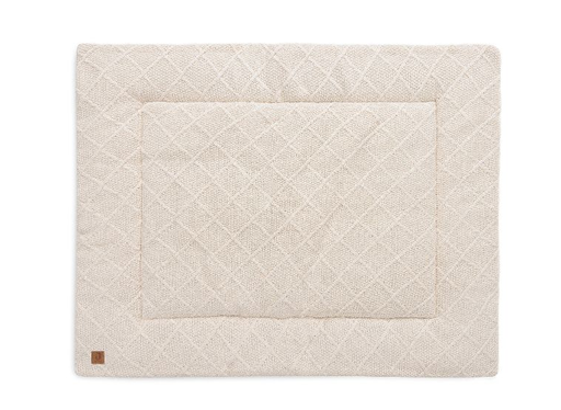 [510682] Playpen Mat 75x95cm Check Knit Oatmeal