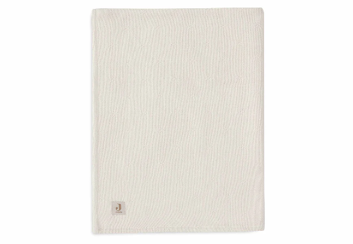 [510825] Jollein | Deken Cosy Knit Ivory Tricot/Velvet Ecru 75x100cm