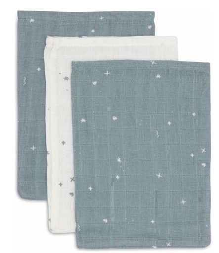 [510875] Washcloth Muslin 15x20cm Twinkling Sea Green (3pack)