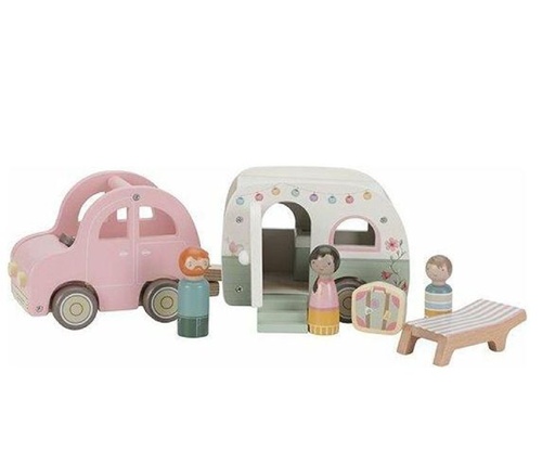 [485038] VOERTUIGEN | auto met caravan, Barbecue, multicolor, hout FSC, af 18M