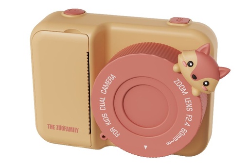 [486028] FOTOTOESTEL, urban zoo, fox, foto, printfunctie 32GB, micro SD, ⤯ 3 inch, 48MP + 3 rollen printpapier, Lithium Ion, 5-10 J 