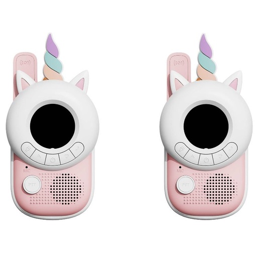[486043] MULTIMEDIA, walkie talki, zoo unicorn, wit|roos, kunststof|siliconen, 5,75x13,15 cm, af 36M