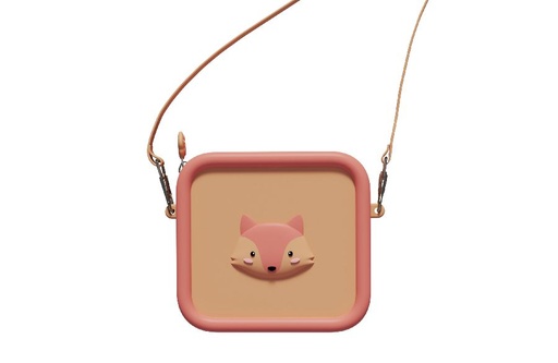 [486060] OPBERGTAS, zoo bag, fox, met print unicorn, siliconen, met riem, 13x14 cm, per stuk (kopie)