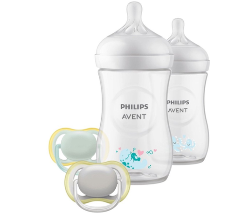 [467483] FLESVOEDING STARTERSET, natural response, Elements, 4-delig, 1 x fles 160ml +1 x 260ml in PP+1 x fopspeen Start