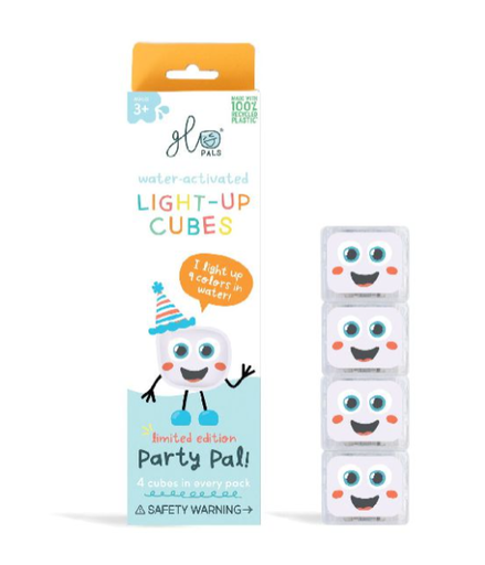[477196] Glo Pals | Badspeelgoed Light Up Cubes Party Wit 4-pack