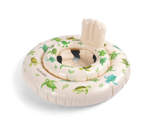 [470644] ZWEMBAND|VLOT, babyswim, ring Alfi, wit|groen, first swim, schildpadden, rond, 1-3 J