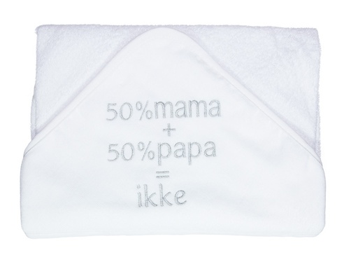 [394084] BADCAPE, Mama en Papa, wit, 50% mama + 50% papa = ikke, katoen, 80x80cm
