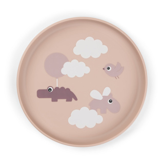 [472307] Done by Deer | Plat Bord Happy Clouds Foodie Plate Rond PP Roze