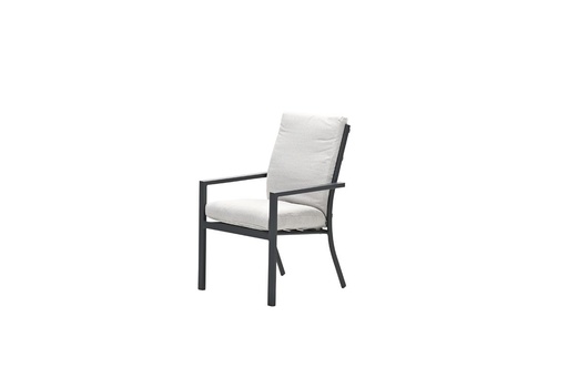 [472599] ZETEL/STOEL, Sergio, diningstoel, 72.5 x 60 x 93 cm, carbon black, zwart/grijs, alu frame, incl. 2 kussens: desert sand
