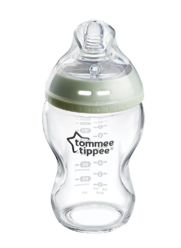[257149] Tommee Tippee | Breedhalsfles XL Siliconen Speen 1 Gaatje 0m+ Glas 250ml