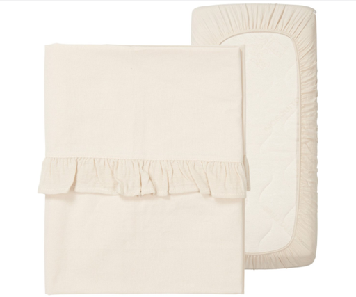 [523368] Koeka | Ledikantlaken en hoeslaken set ruffle Faro