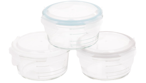 [381239] BEWAARPOTJE, B-Bowls Glass, white|grey, kunststof, glas, 360 ml, stapelbaar, per 3