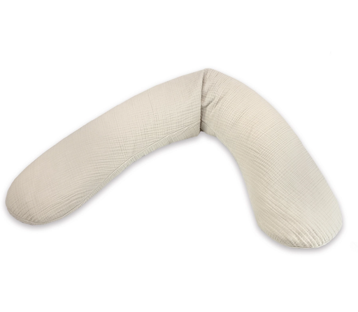 [524740] Theraline | Positioneringskussen muslin met afneembare hoes sandy beige 190 cm