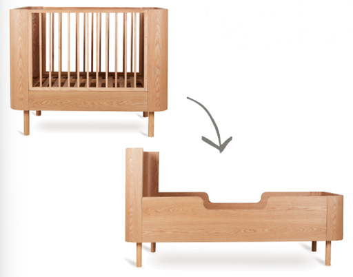 [474891] Quax | Bed Yume Natural Ash Babybed Omvormbaar tot Bedbank Babybed 70x110cm Juniorbed 70x170cm 