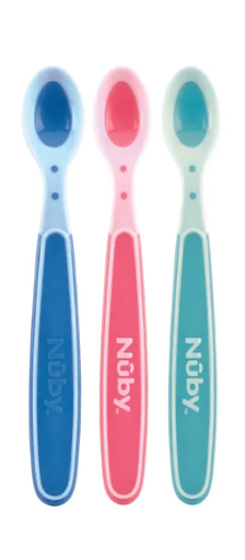 [146951] LEPEL, warmtegevoelig, 3 delig, groen|blauw|roze, van 3 maand, bestek
