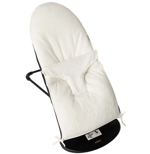 [478140] Timboo | INLEGKUSSEN, daisy white, vr relax Babybjorn Balance soft/ Bliss, 40x76cm, met gordelopeningen