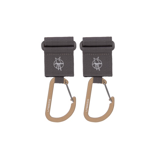 [527799] Laessig | Tassenhaak Stroller Hooks Carabiner Cas Anthracite 2-pack
