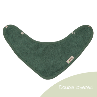 [478145] SPUUGDOEKJE, Timboo aspen green, Bandana, groen, uni, drukknopensluiting, 36x20cm, bamboe, 2 lagen, 1 stuk(s)