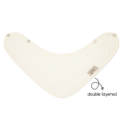 [478156] SPUUGDOEKJE, Timboo daisy white, Bandana, ecru, uni, drukknopensluiting, 36x20cm, bamboe, 2 lagen, 1 stuk(s)