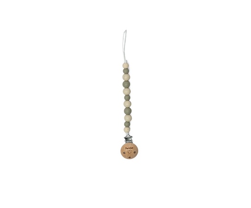 [530975] Pericles | Fopspeenketting Donker groen/Beige
