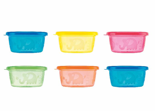 [102859] BEWAARPOTJE, Snackkommetje, 6x300ml, multicolor 5 verschillende kleuren, kunststof