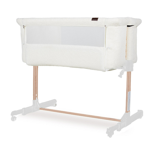 [532357] CO-SLEEPING WIEG, Side-By-Side, Natural-Cream, onderstel in Woodlook ,incl. matras, +bodem, dropside, wieltjes, matras 50x84cm