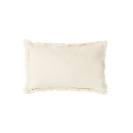 [475148] KUSSEN MET VASTE SLOOP, Landscape Rectangular Fringes Cushion, natural, ecru, uni, franjes, 45x30cm, sierkussen