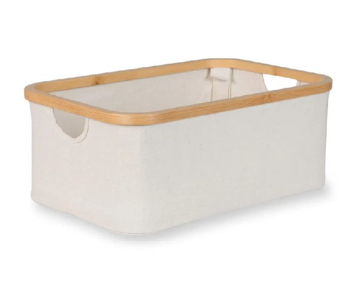 [532623] Quax | Opbergmand Naturel Bamboe Katoen Beige  45x30x18cm