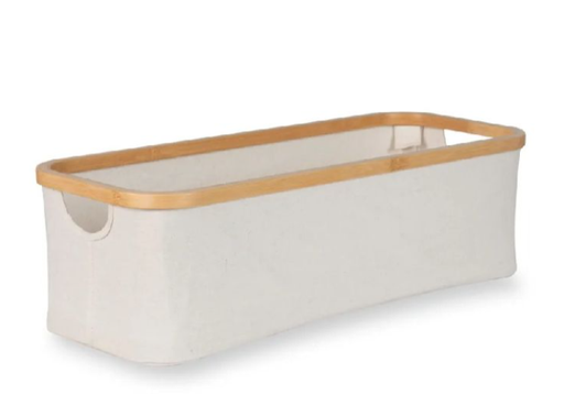 [532625] Quax | Verzorgingsmand Beige Naturel Bamboe Katoen 24x60x18cm