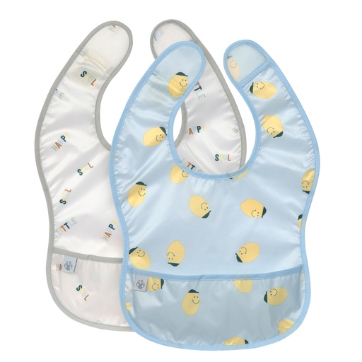 [533036] Laessig | Slabbetje Happy Fruits Lemon Lightweight Bib Velcrosluiting 2-pack