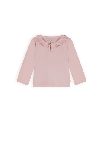 Petite Maison x Nono | Kaya tshirt Longsleeve with ruffle detail at neck Pastel Pink