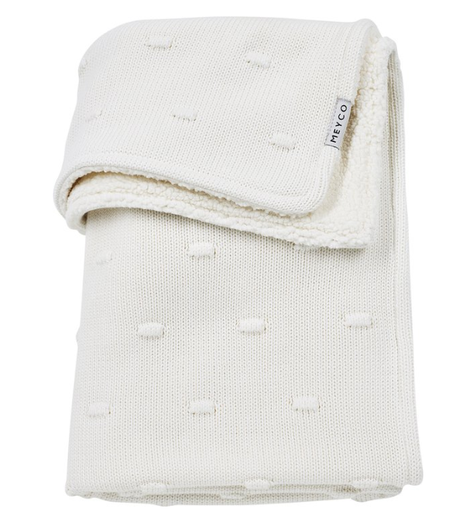 [533462] Meyco | Wiegdeken Knots Teddy Offwhite  75x100cm