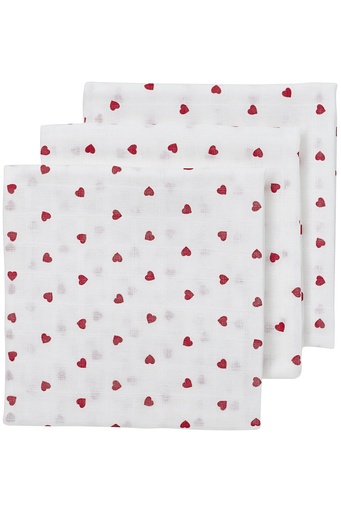 [533475] Meyco | Tetradoek Sweet Heart Red Wit/Rood 70x70cm 3-pack