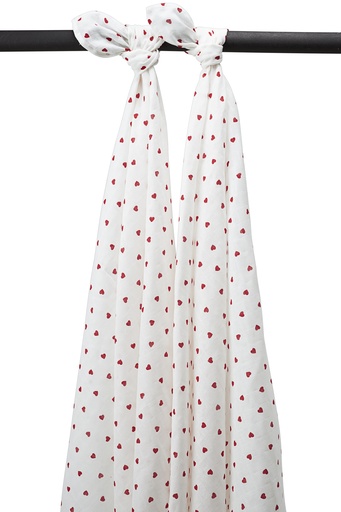 [533503] Meyco | Tetra Doek Sweet Heart Swaddle Red 120x120cm  2-pack