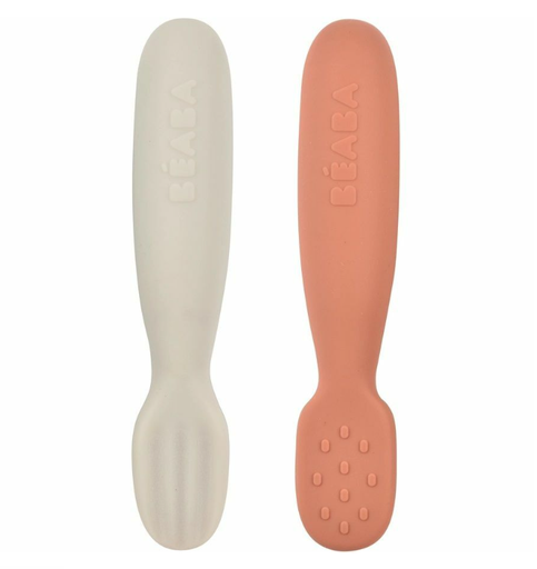 [485688] Beaba | Bestek Oefenlepel Terracotta/Velvet Grey +4M 2-delig