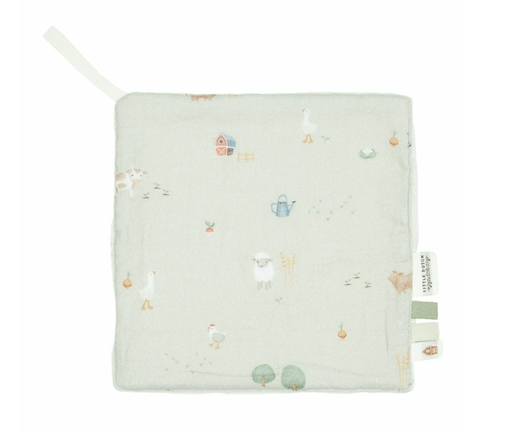 [469823] KNUFFELDOEK / DOUDOU, Little farm, groen/ecru, textiel, vanaf 0 maand 